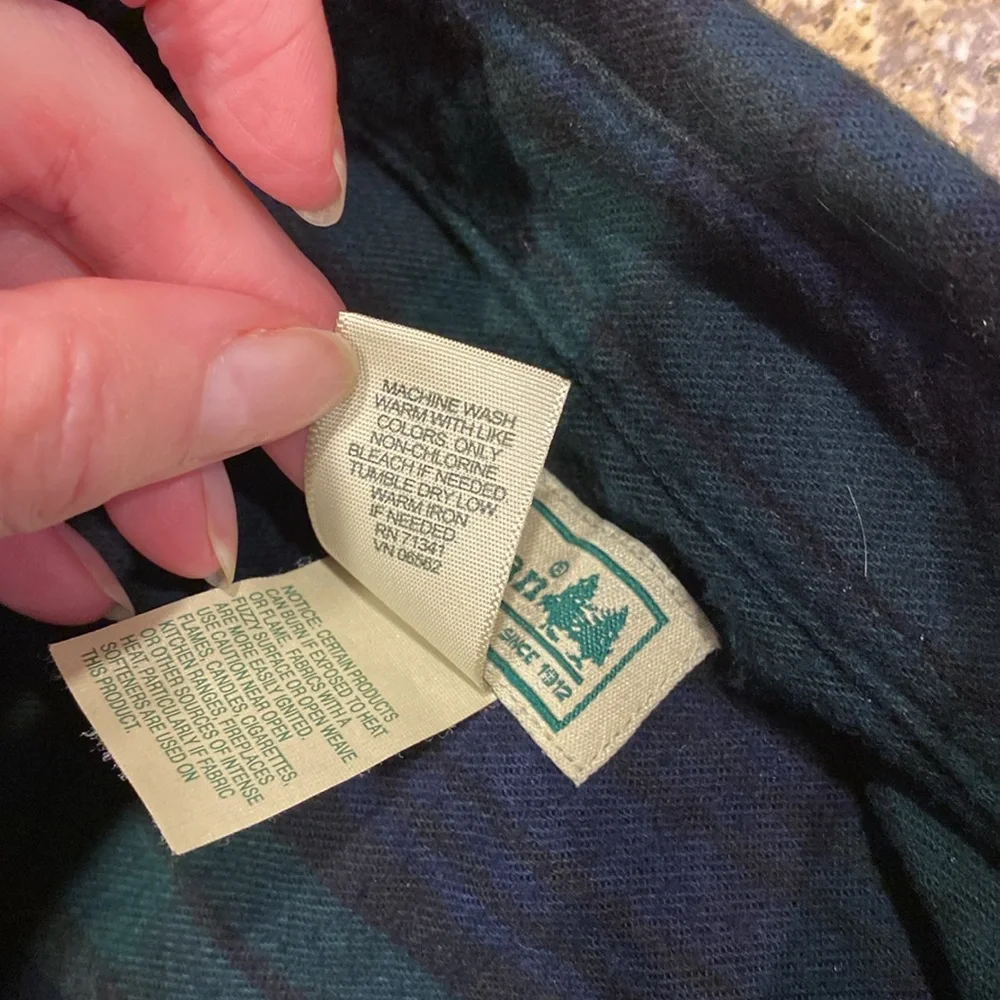 L.L. Bean Long Sleeve Plaid Flannel Cotton Shirt With FLAWS XXL Tall